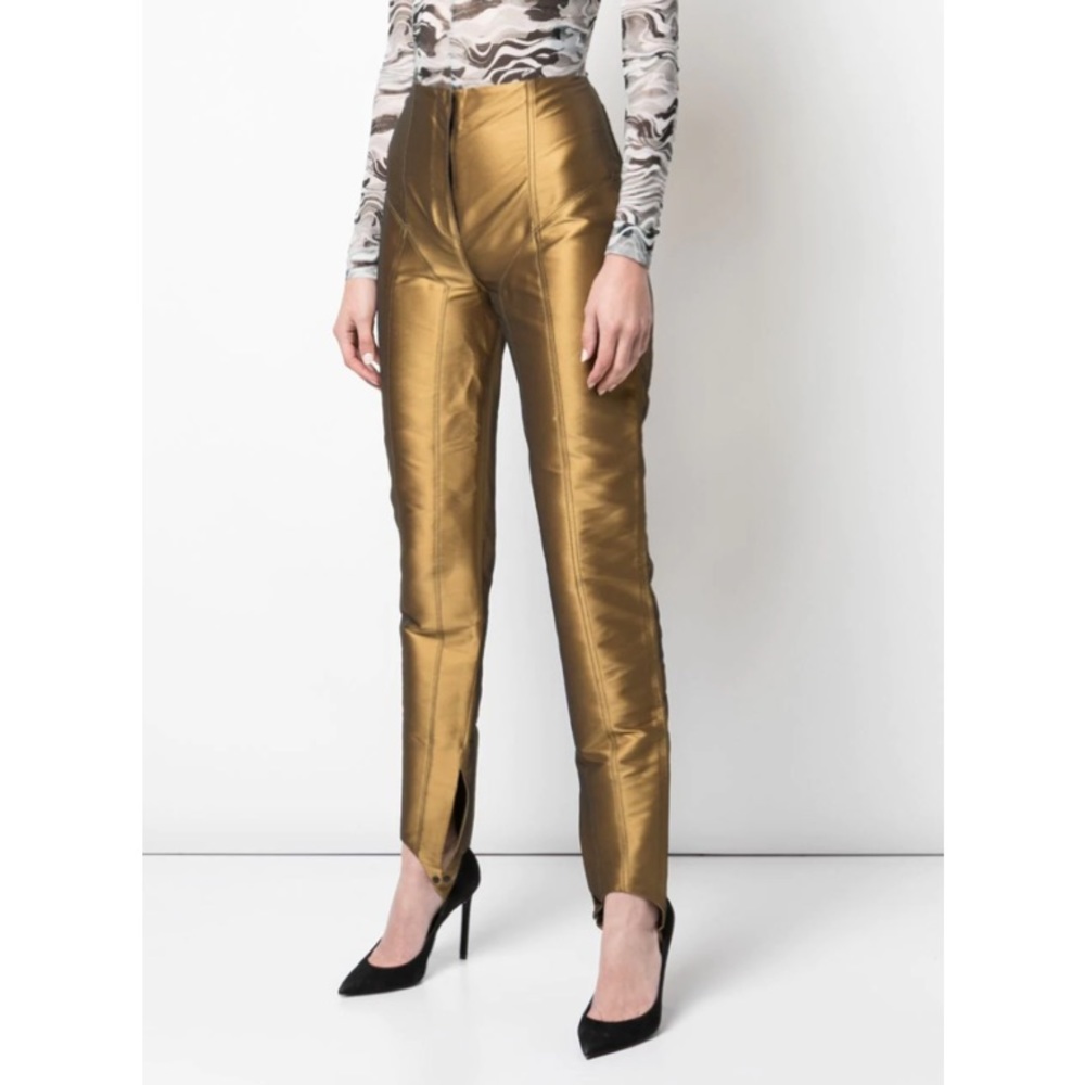 MUGLER Metallic bronze gold Trousers BNWT Stunning EXCLUSIVE for christm… - Picture 5 of 16